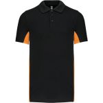 Herren-Poloshirt aus 2-farbigem Piqué Sport Kariban K232 schwarz/orange