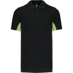 Herren-Poloshirt aus 2-farbigem Piqué Sport Kariban K232 Schwarz/Limette