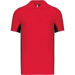 Herren-Poloshirt aus 2-farbigem Piqué Sport Kariban K232 rot/schwarz