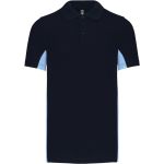 Herren-Poloshirt aus 2-farbigem Piqué Sport Kariban K232 Marine/Himmel