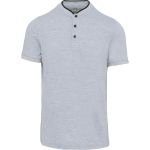 Herren-Poloshirt mit Mao-Kragen Kariban K223 Oxford-Grau/Schwarz