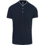 Poloshirt für Herren mit Mao-Kragen Kariban K223 marine/weiß