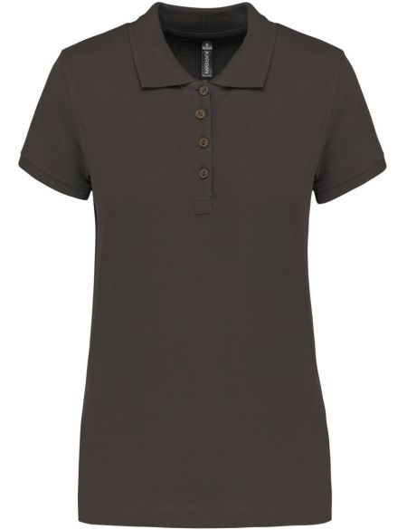 Damen-Piqué-Poloshirt Kariban K255 dunkelgrau
