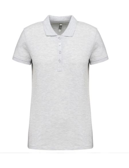 Damen-Piqué-Poloshirt Kariban K255 Asche meliert