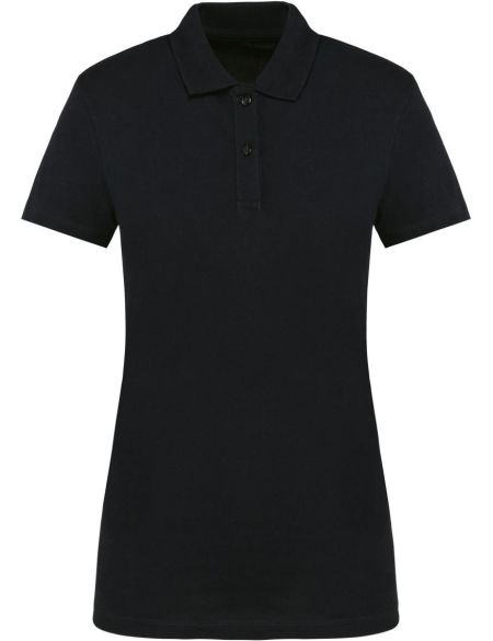 Damen-Poloshirt aus elastischem Piqué Supima Kariban PK201 schwarz