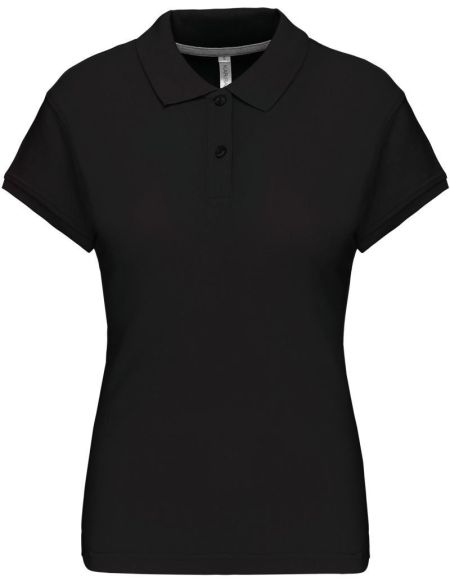 Damen Piqué-Poloshirt Kariban K242 schwarz