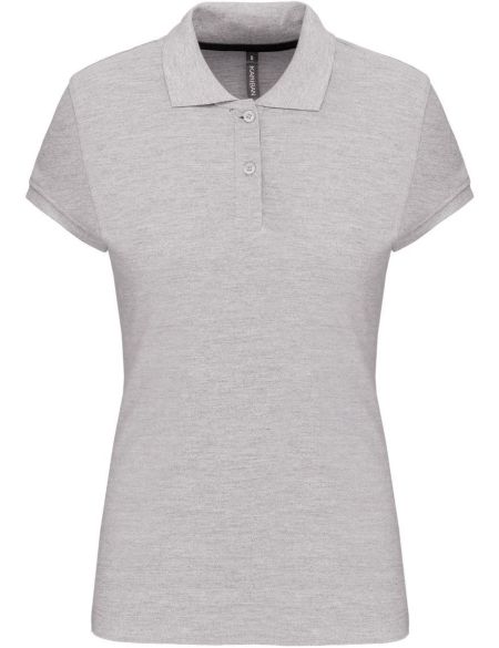 Damen-Piqué-Poloshirt Kariban K242 Oxford-Grau