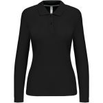 Damen-Piqué-Poloshirt mit langen Ärmeln Kariban K244 schwarz