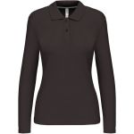 Damen-Piqué-Poloshirt mit langen Ärmeln Kariban K244 dunkelgrau