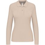 Damen-Piqué-Poloshirt mit langen Ärmeln Kariban K244 hellsand