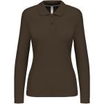 Kariban K244 dunkelkhakifarbenes Damen-Piqué-Poloshirt mit langen Ärmeln