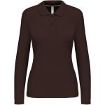 Damen-Piqué-Poloshirt mit langen Ärmeln Kariban K244 Schokolade