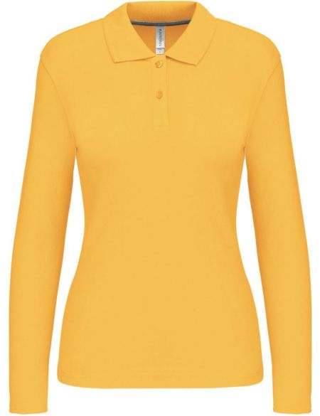 Damen-Piqué-Poloshirt mit langen Ärmeln Kariban K244 gelb
