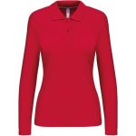 Damen-Piqué-Poloshirt mit langen Ärmeln Kariban K244 rot