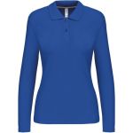 Damen-Piqué-Poloshirt mit langen Ärmeln Kariban K244, helles Königsblau
