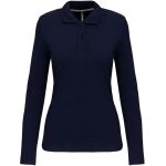Damen-Pique-Poloshirt mit langen Ärmeln Kariban K244 Marineblau