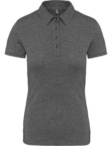 Damen-Jersey-Poloshirt Kariban K263 grau meliert