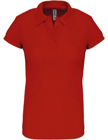 Damen-Sportpoloshirt CoolPlus Kariban ProAct PA483 rot