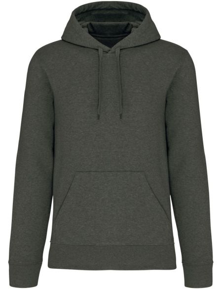 Ökologisches Herren-Sweatshirt mit Kapuze Kariban K4027 grün marmoriert meliert