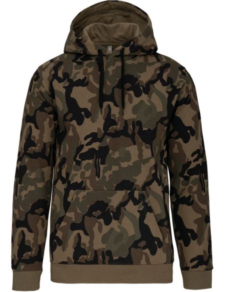 Herren-Kapuzenpullover Kariban K476 olivfarbene Tarnung