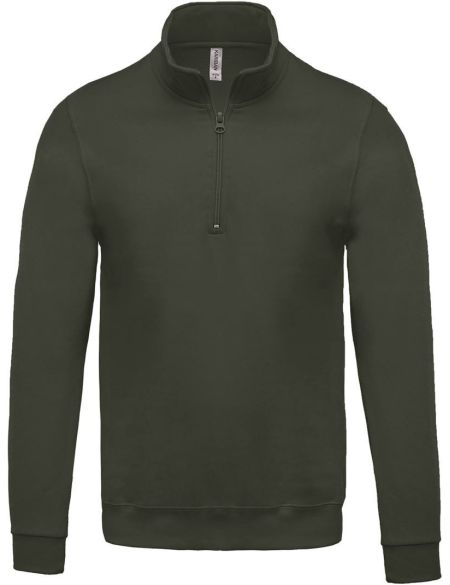 Sweatshirt mit 1/4-Reißverschluss Kariban K478, dunkles Khaki