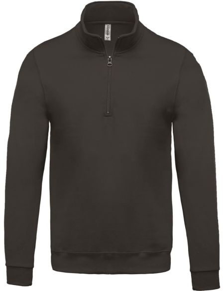 Sweatshirt mit 1/4-Reißverschluss Kariban K478 dunkelgrau