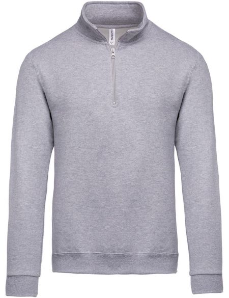 Sweatshirt mit 1/4-Reißverschluss Kariban K478 Oxford-Grau
