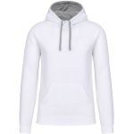 Kontrast-Sweatshirt mit Kapuze Kariban K446 Weiß/Feingrau