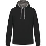 Kontrast-Sweatshirt mit Kapuze Kariban K446 schwarz/feingrau