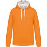 Kontrast-Sweatshirt mit Kapuze Kariban K446 orange/weiß