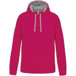 Kontrast-Sweatshirt mit Kapuze Kariban K446 Fuchsia/Feingrau