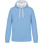 Kontrast-Sweatshirt mit Kapuze Kariban K446 himmelblau/weiß