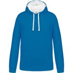 Kontrast-Sweatshirt mit Kapuze Kariban K446 Tropenblau/Weiß