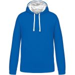 Kontrast-Sweatshirt mit Kapuze Kariban K446 helles Königsblau/Weiß
