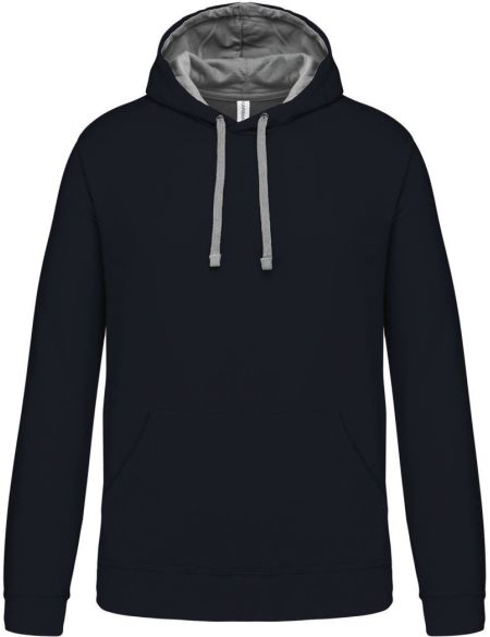 Kontrast-Hoodie Kariban K446 Marine/Feingrau