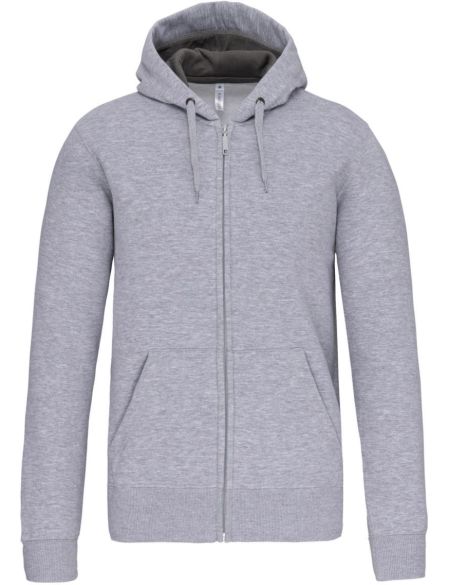 Kariban K444 Oxford-graues Kapuzensweatshirt aus schwerer Baumwolle