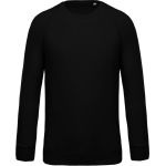 Kariban K480 schwarzes Herren-Raglan-Sweatshirt aus Bio-Baumwolle