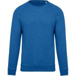 Kariban K480 ozeanblau meliertes Herren-Raglan-Sweatshirt aus Bio-Baumwolle