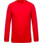 Kariban K480 rotes Raglan-Sweatshirt aus Bio-Baumwolle für Herren