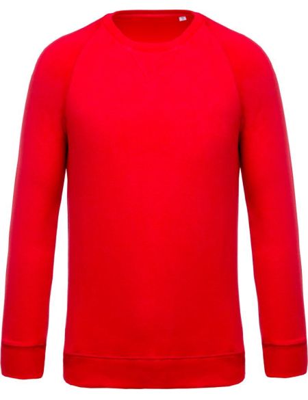 Kariban K480 rotes Raglan-Sweatshirt aus Bio-Baumwolle für Herren