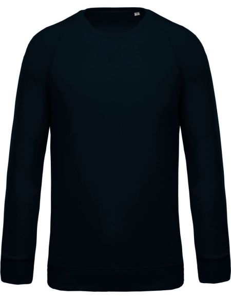 Kariban K480 marineblaues Raglan-Sweatshirt aus Bio-Baumwolle für Herren