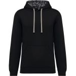 Unisex-Kapuzenpullover Kariban K4013 schwarz/mexikanischer Totenkopf