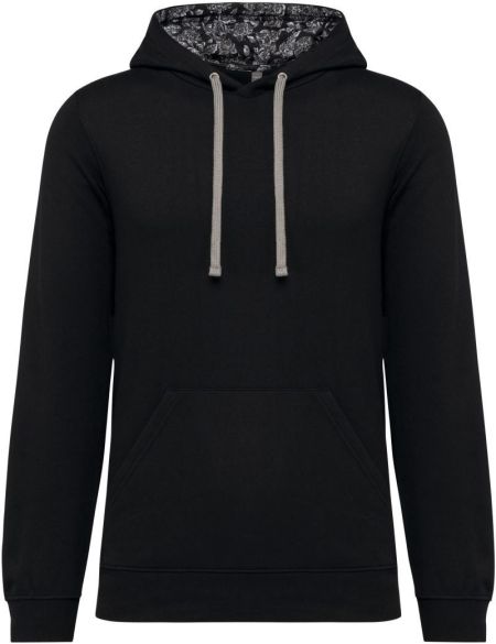 Unisex-Kapuzenpullover Kariban K4013 schwarz/mexikanischer Totenkopf