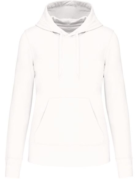 Ökologisches Damen-Sweatshirt mit Kapuze Kariban K4028 weiß