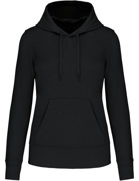Ökologisches Damen-Sweatshirt mit Kapuze Kariban K4028 schwarz