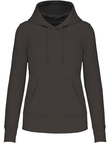Ökologisches Damen-Sweatshirt mit Kapuze Kariban K4028 dunkelgrau
