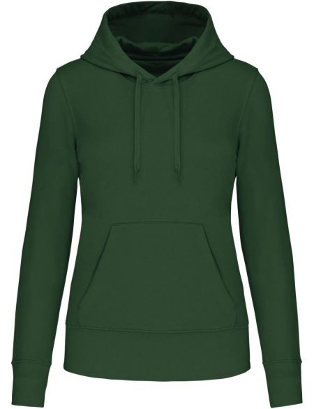 Ökologisches Damen-Sweatshirt mit Kapuze Kariban K4028 waldgrün
