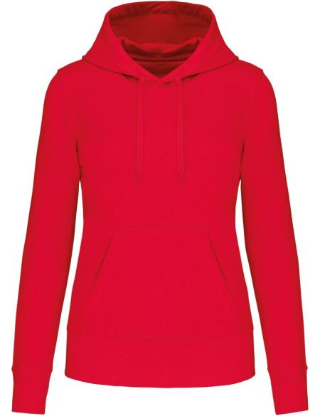 Ökologisches Damen-Sweatshirt mit Kapuze Kariban K4028 rot