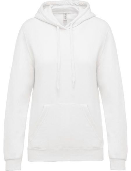 Damen Kapuzenpullover Kariban K473 weiß