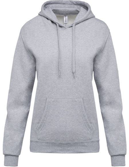 Damen-Kapuzenpullover Kariban K473 Oxford-Grau